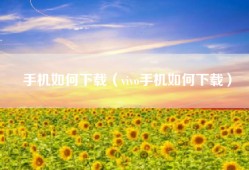 手机如何下载（vivo手机如何下载）