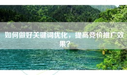 如何做好关键词优化，提高竞价推广效果？