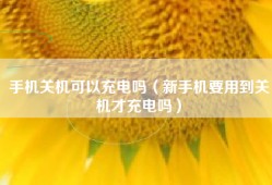 手机关机可以充电吗（新手机要用到关机才充电吗）