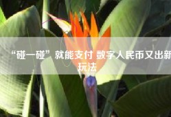 “碰一碰”就能支付 数字人民币又出新玩法