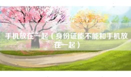 手机放在一起（身份证能不能和手机放在一起）