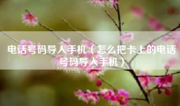 电话号码导入手机（怎么把卡上的电话号码导入手机）