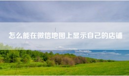 怎么能在微信地图上显示自己的店铺