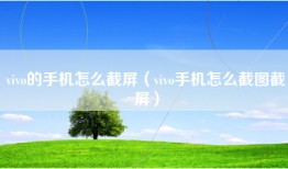 vivo的手机怎么截屏（vivo手机怎么截图截屏）