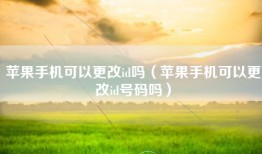 苹果手机可以更改id吗（苹果手机可以更改id号码吗）