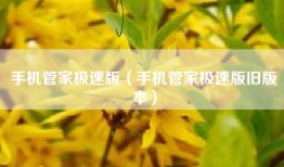 手机管家极速版（手机管家极速版旧版本）