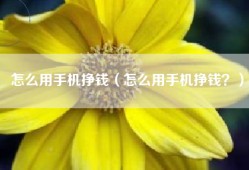 怎么用手机挣钱（怎么用手机挣钱？）