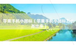 苹果手机小图标（苹果手机小图标怎么弄出来）