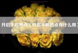 开启手机热点（开启手机热点有什么用）