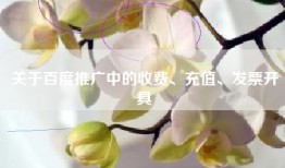 关于百度推广中的收费、充值、发票开具