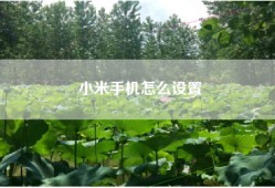 小米手机怎么设置