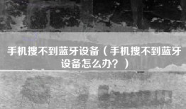 手机搜不到蓝牙设备（手机搜不到蓝牙设备怎么办？）
