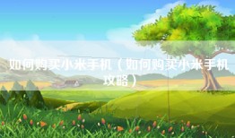 如何购买小米手机（如何购买小米手机攻略）