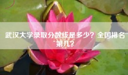 武汉大学录取分数线是多少？全国排名第几？