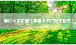 手机卡不识别（手机卡不识别无信号）