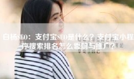 白杨SEO：支付宝SEO是什么？支付宝小程序搜索排名怎么靠前与推广？