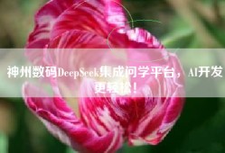 神州数码DeepSeek集成问学平台，AI开发更轻松！