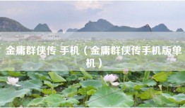 金庸群侠传 手机（金庸群侠传手机版单机）