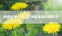 原创梳理一下，全国非遗项目知多少？