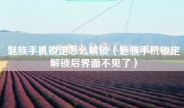 魅族手机锁定怎么解锁（魅族手机锁定解锁后界面不见了）