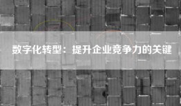 数字化转型：提升企业竞争力的关键