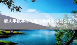放大手机字体（放大手机字体怎么弄）