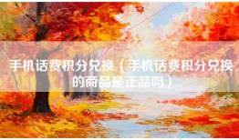 手机话费积分兑换（手机话费积分兑换的商品是正品吗）