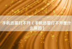 手机迅雷打不开（手机迅雷打不开是什么原因）