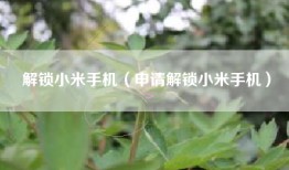 解锁小米手机（申请解锁小米手机）