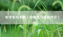 中学生与手机（中学生与手机作文）