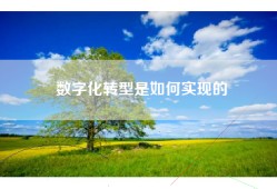 数字化转型是如何实现的