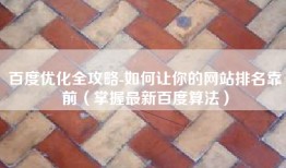 百度优化全攻略-如何让你的网站排名靠前（掌握最新百度算法）