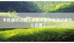 手机通讯记录（手机不显示电话记录怎么设置）