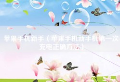 苹果手机新手（苹果手机新手机第一次充电正确方法）