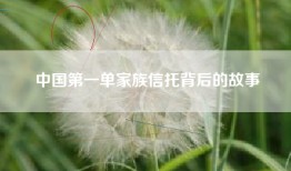 中国第一单家族信托背后的故事