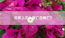 百度上怎么做广告推广？