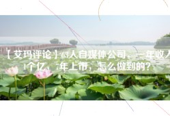 【艾玛评论】63人自媒体公司，一年收入1个亿，7年上市，怎么做到的？