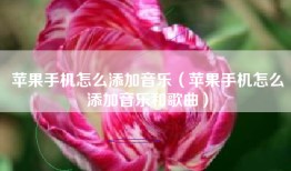 苹果手机怎么添加音乐（苹果手机怎么添加音乐和歌曲）