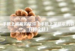 手机上唱歌的软件（手机上学唱歌的软件哪个好）