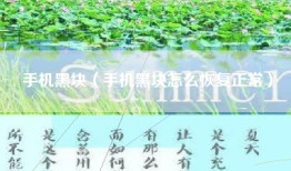 手机黑块（手机黑块怎么恢复正常）