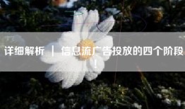 详细解析 ｜ 信息流广告投放的四个阶段！