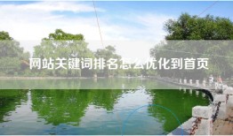 网站关键词排名怎么优化到首页