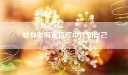 教你如何在百度中搜到自己
