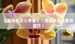 三星手机怎么更新（三星手机怎么更新软件）