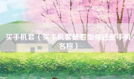 买手机套（买手机套是看型号还是手机名称）
