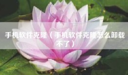 手机软件克隆（手机软件克隆怎么卸载不了）
