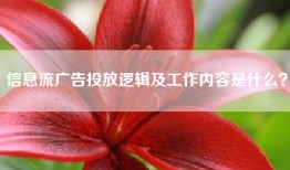信息流广告投放逻辑及工作内容是什么?