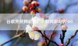谷歌外贸网站推广：如何做站内SEO