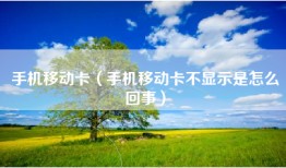 手机移动卡（手机移动卡不显示是怎么回事）