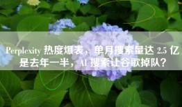 Perplexity 热度爆表，单月搜索量达 2.5 亿是去年一半，AI 搜索让谷歌掉队？